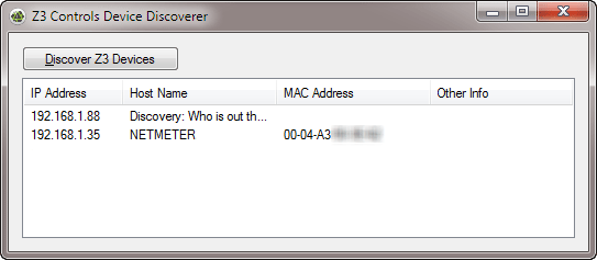 Z3 Controls Device Discoverer